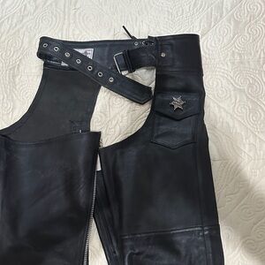 Women's Black Leather Chaps